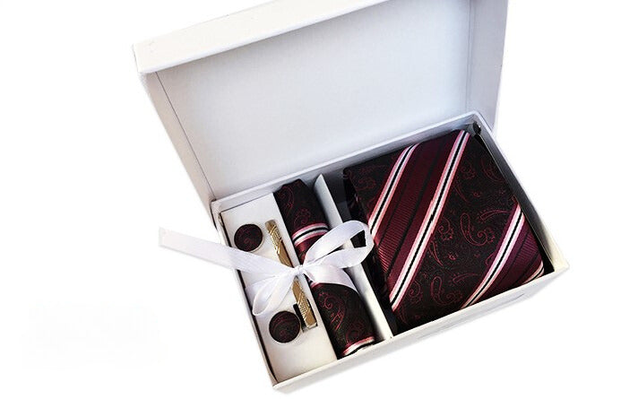 Brandy / Onyx / Blush Silk Necktie Set