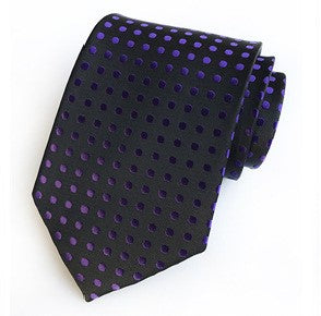Onyx / Violet Silk Necktie Set