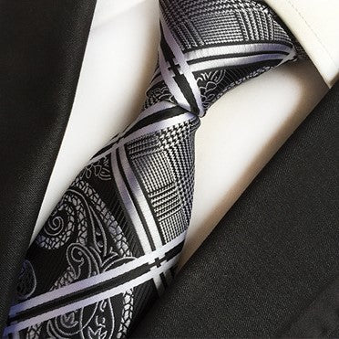 Platinum / Onyx Silk Necktie Set