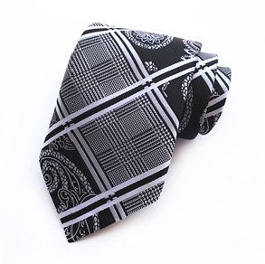 Platinum / Onyx Silk Necktie Set