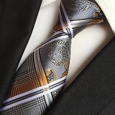 Platinum / Copper Silk Necktie Set