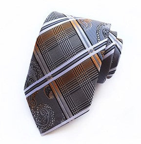 Platinum / Copper Silk Necktie Set