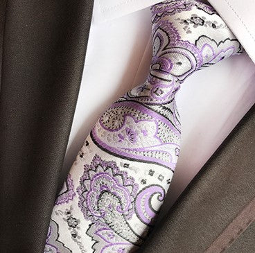Platinum / Lavender Silk Necktie Set