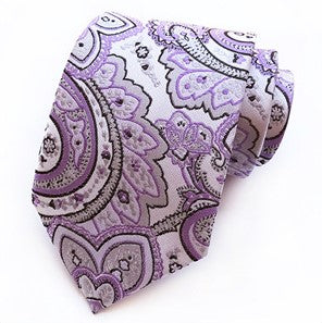 Platinum / Lavender Silk Necktie Set