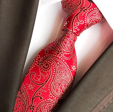 Crimson Silk Necktie Set
