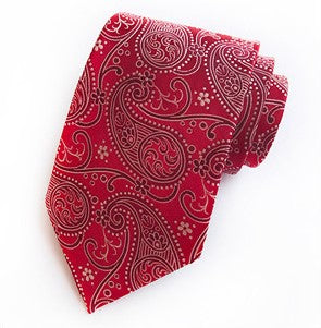 Crimson Silk Necktie Set