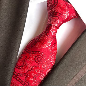 Crimson Red Silk Necktie Set