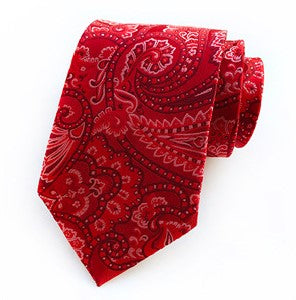 Crimson Red Silk Necktie Set