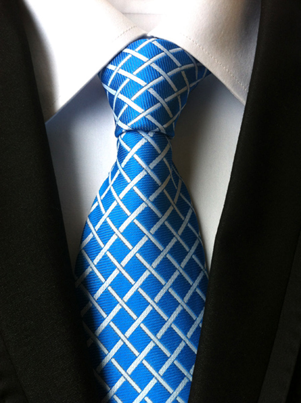 Royal Blue / Pearl Silk Necktie