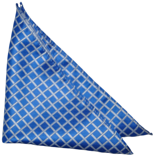 Royal Blue / Pearl Silk Pocket Square