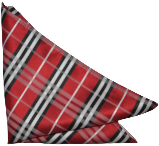 Crimson / Onyx / Pearl Silk Pocket Square