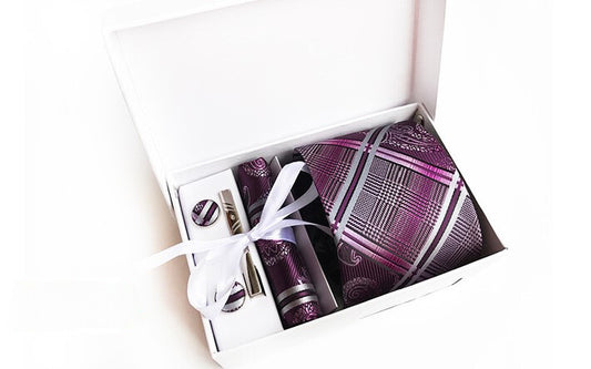 Merlot / Platinum Silk Necktie Set