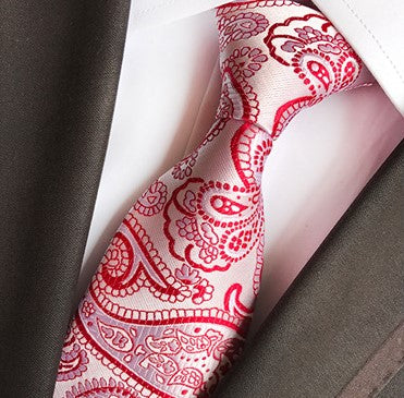 Crimson / Platinum Silk Necktie Set