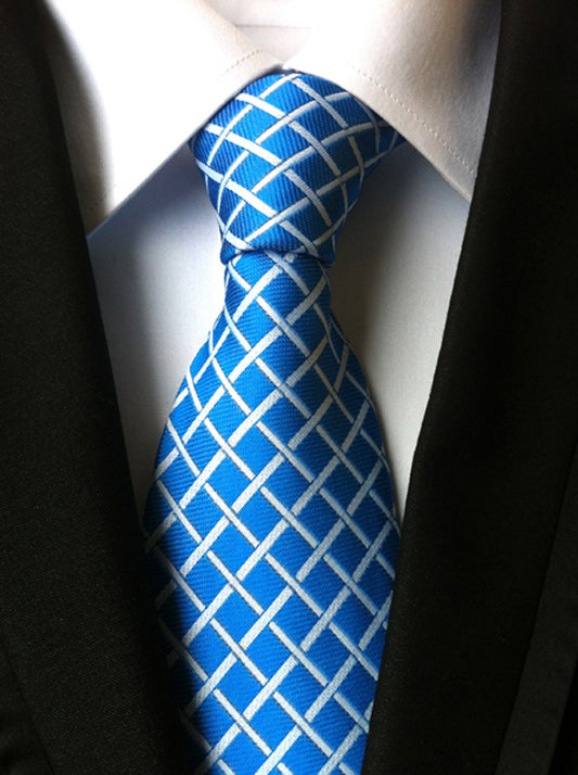 Royal Blue / Pearl Silk Necktie