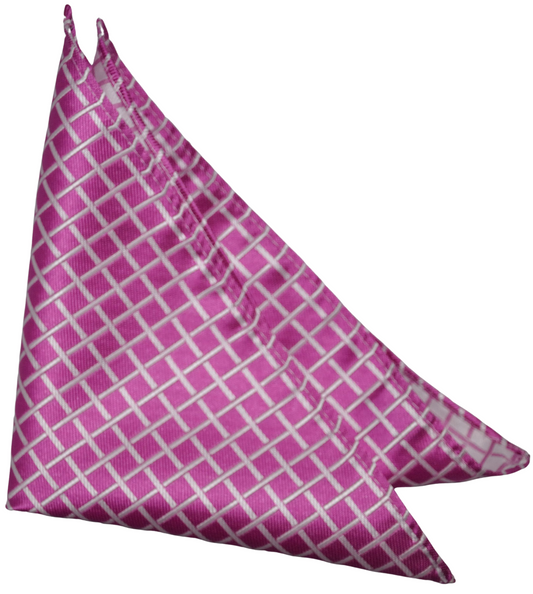 Magenta / Pearl Silk Pocket Square