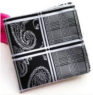 Platinum / Onyx Silk Pocket Square