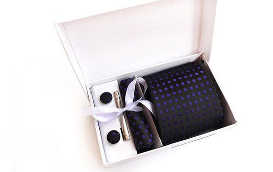 Onyx / Violet Silk Necktie Set